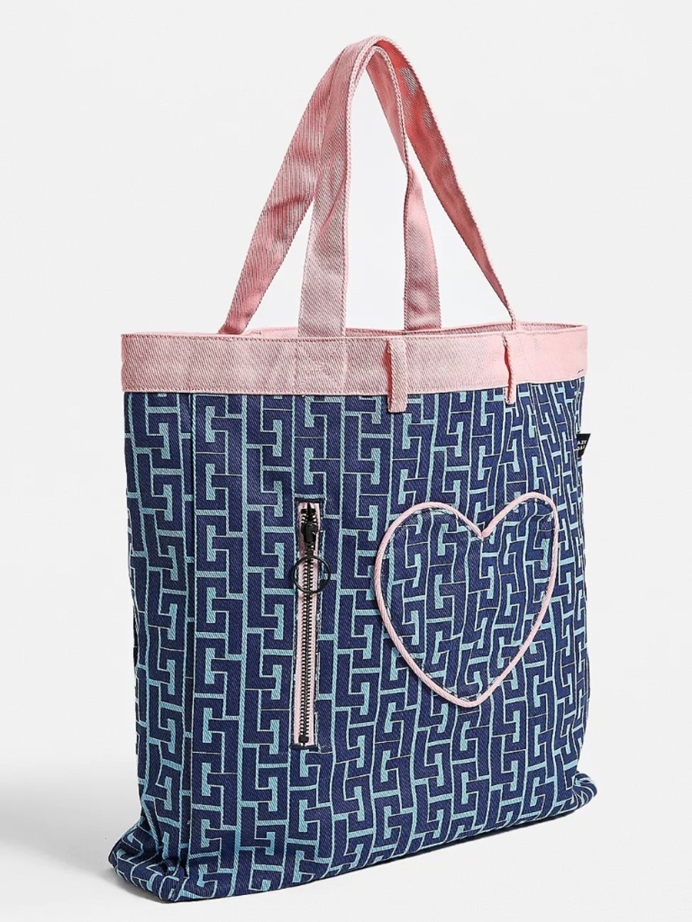 Lazy Oaf House Of Lazy Oaf Tote Bag blue denim logo heart pocket Urban Outfitter
